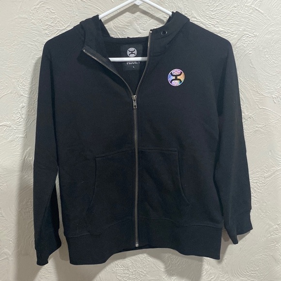 NWT Kids Hooey black zip up size large - Picture 1 of 4